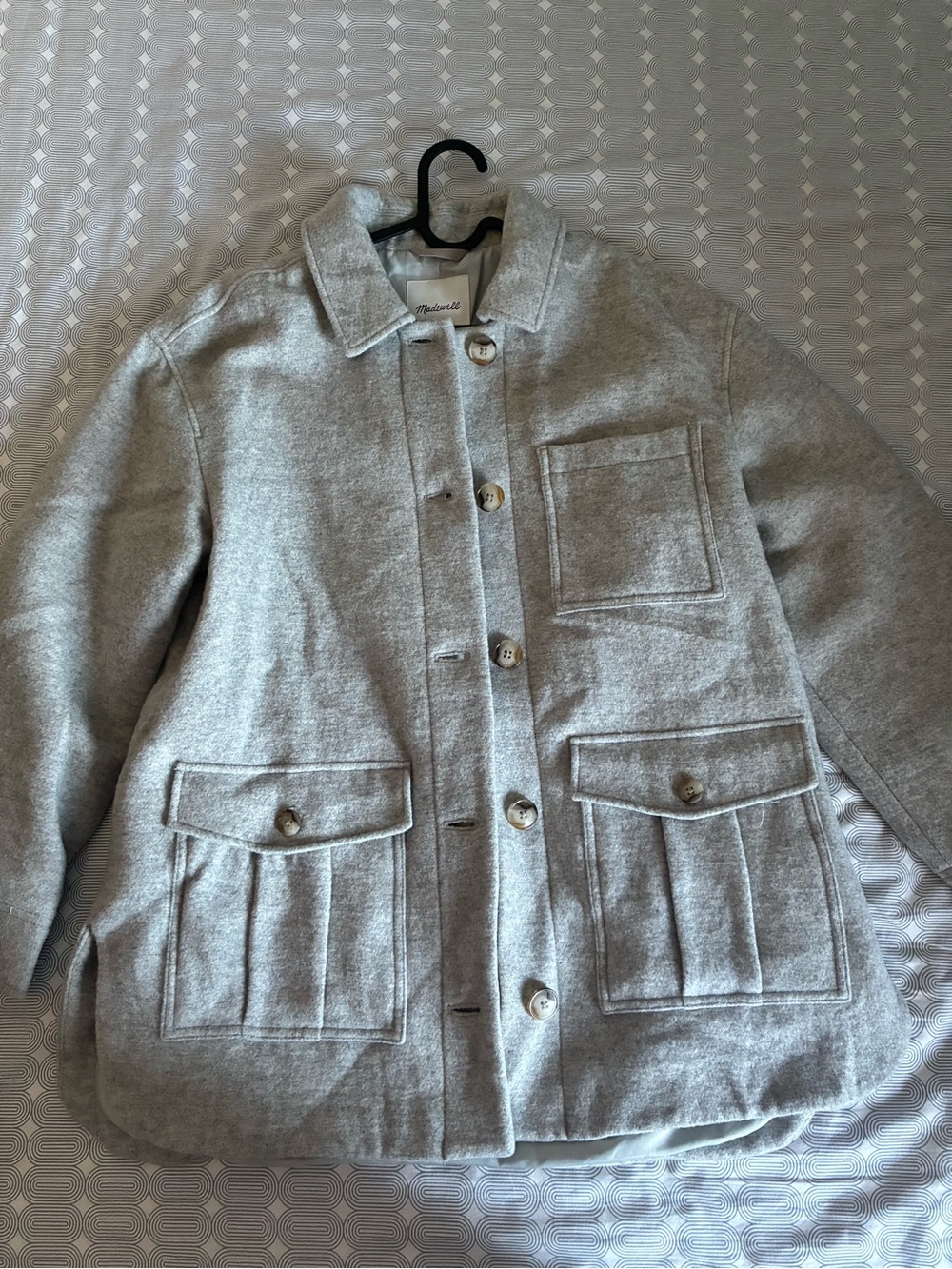 Madewell Gray Wool-Blend Military Field Jacket